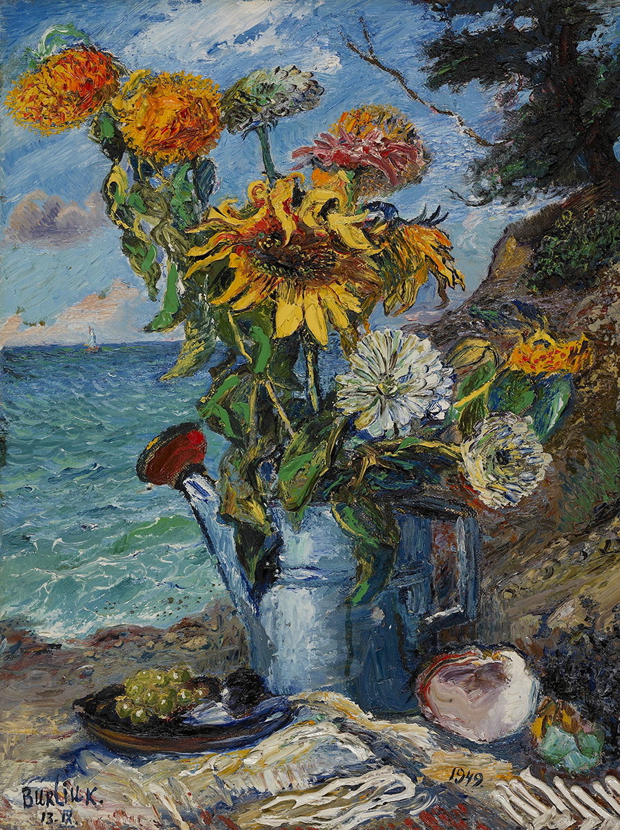 Cornucopia: Still Lifes from the Collection David Burliuk Fall Flowers in a Watering Can . 1949.