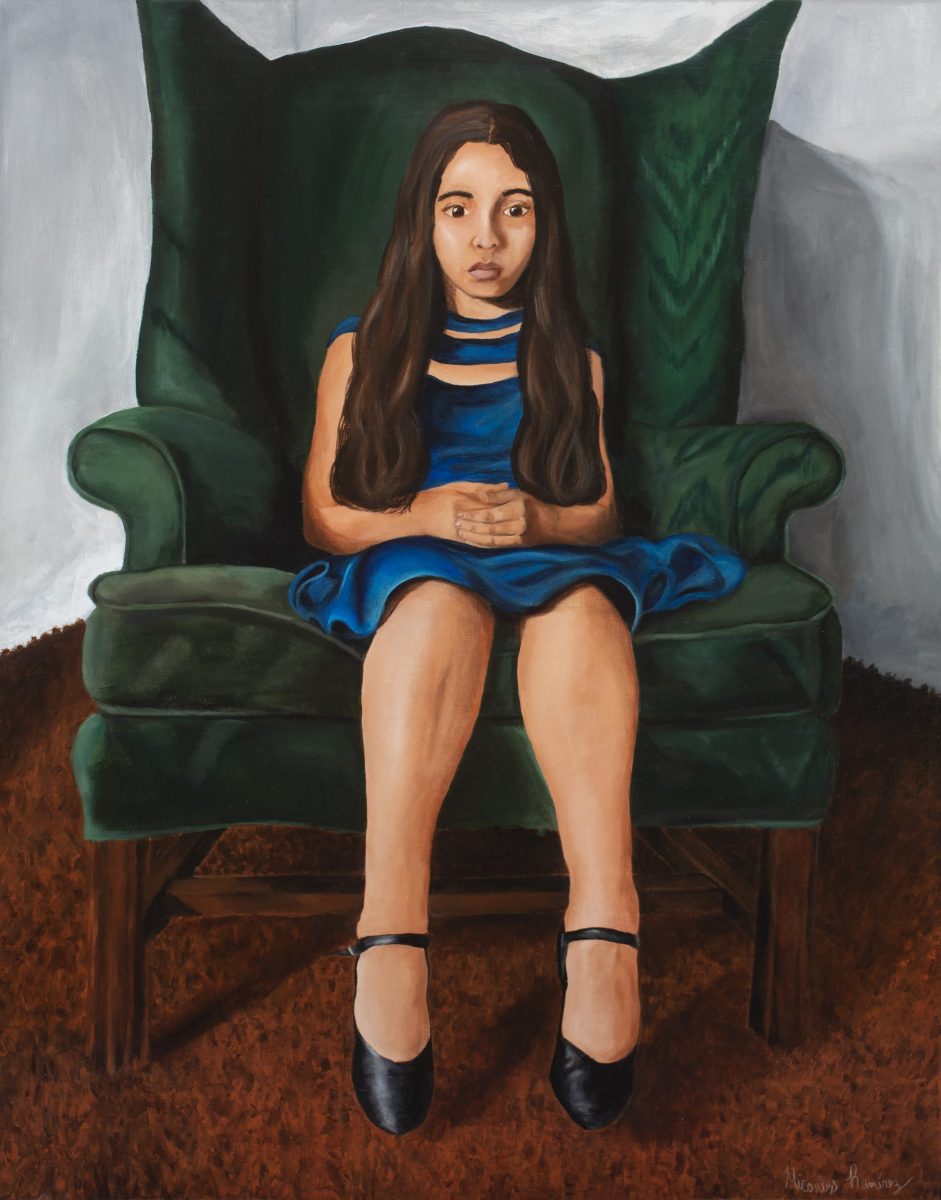 Long Islands Best 2020 Ramirez, Micarlys_Brentwood HS_Ydelim in a Green Chair_Acrylic on canvas